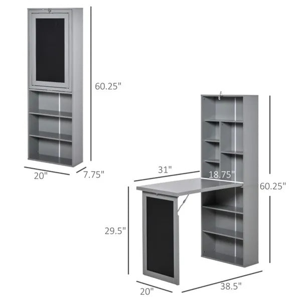 Wall Mount Desk Cabinet-Grey