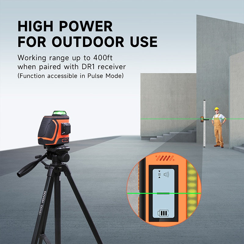 Outdoor Laser Level With Receiver- Dovoh H3-360G-KIT